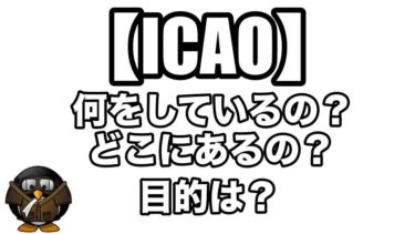 【ICAO】どういう組織？何をしているの？目的は？